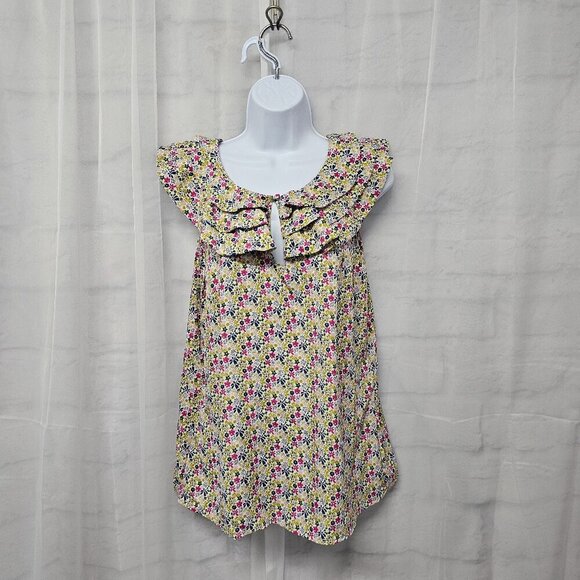 Liberty of London Target Purple Green Ruffle Tank Boho Festival L - Picture 1 of 10